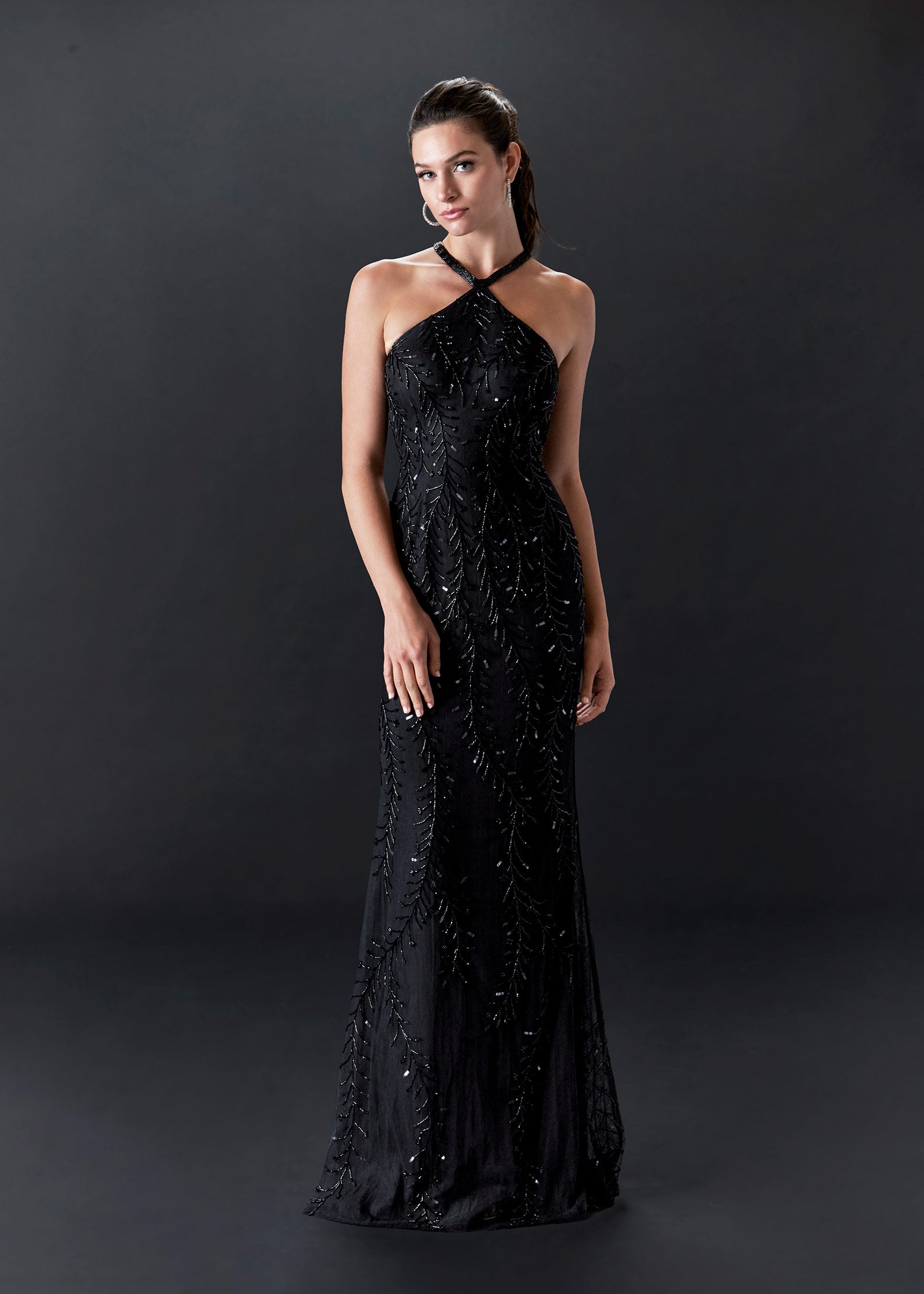 Elegant Sheath Gown with Choker Halter Neckline – Lotus Threads Bridal