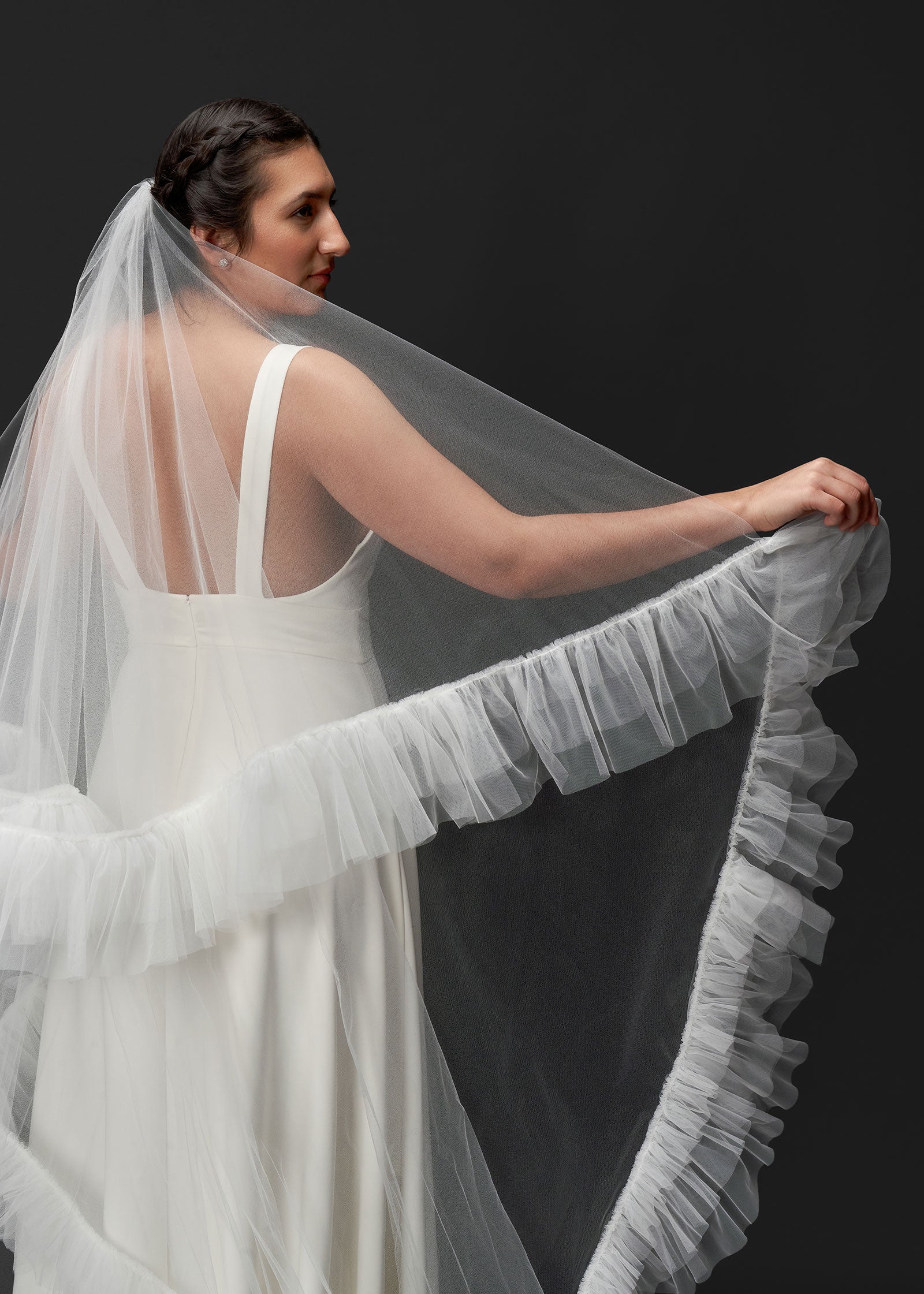 Tiered Wedding Veil with Tulle Blusher