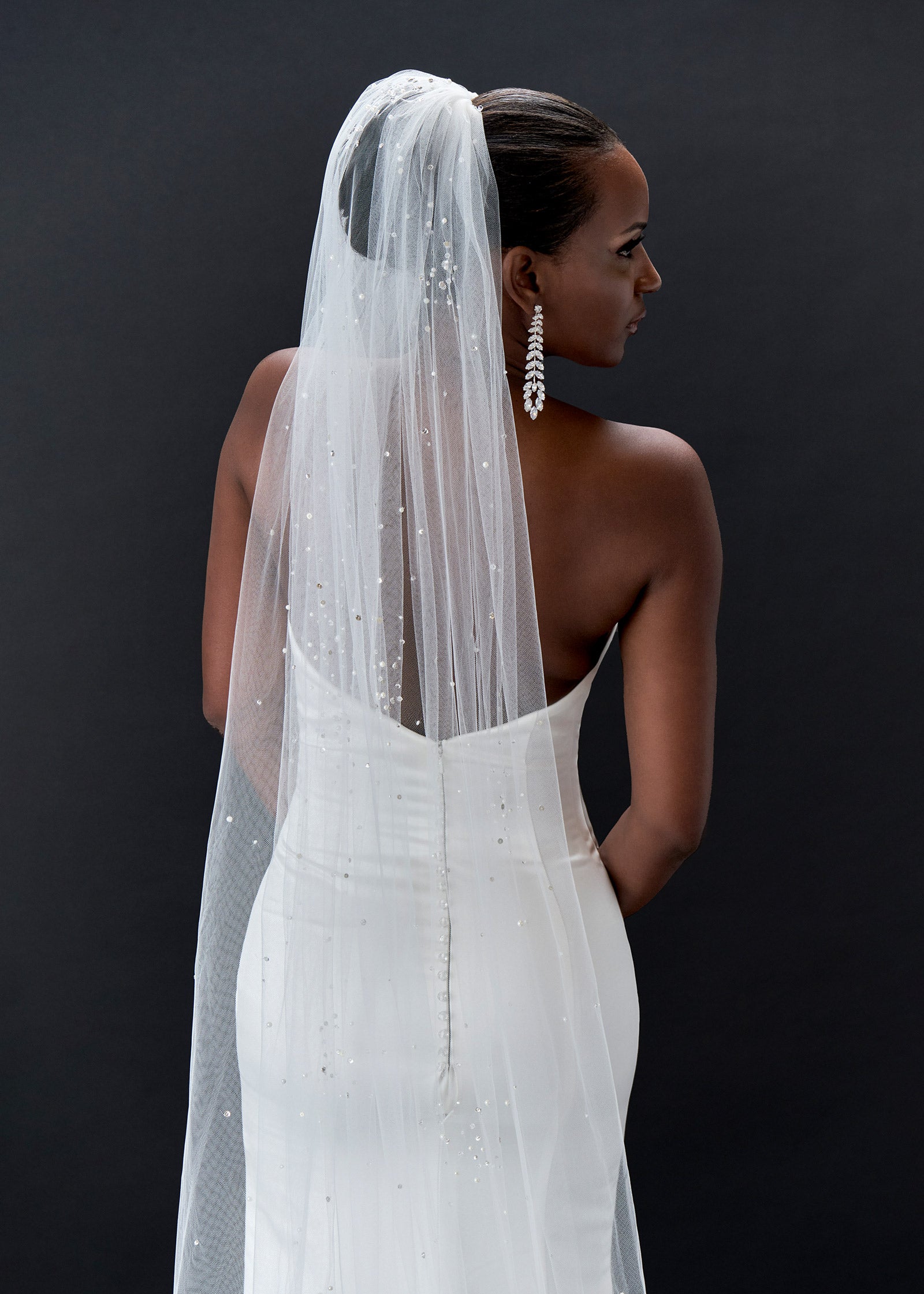 Cathedral Wedding Veil with Pearls, Gems and Sequins